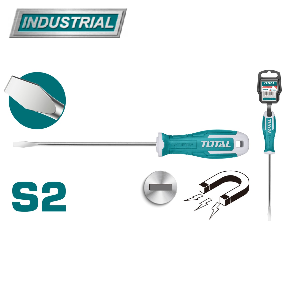 Отвертка шлицевая SL8 150 мм TOTAL THT268150