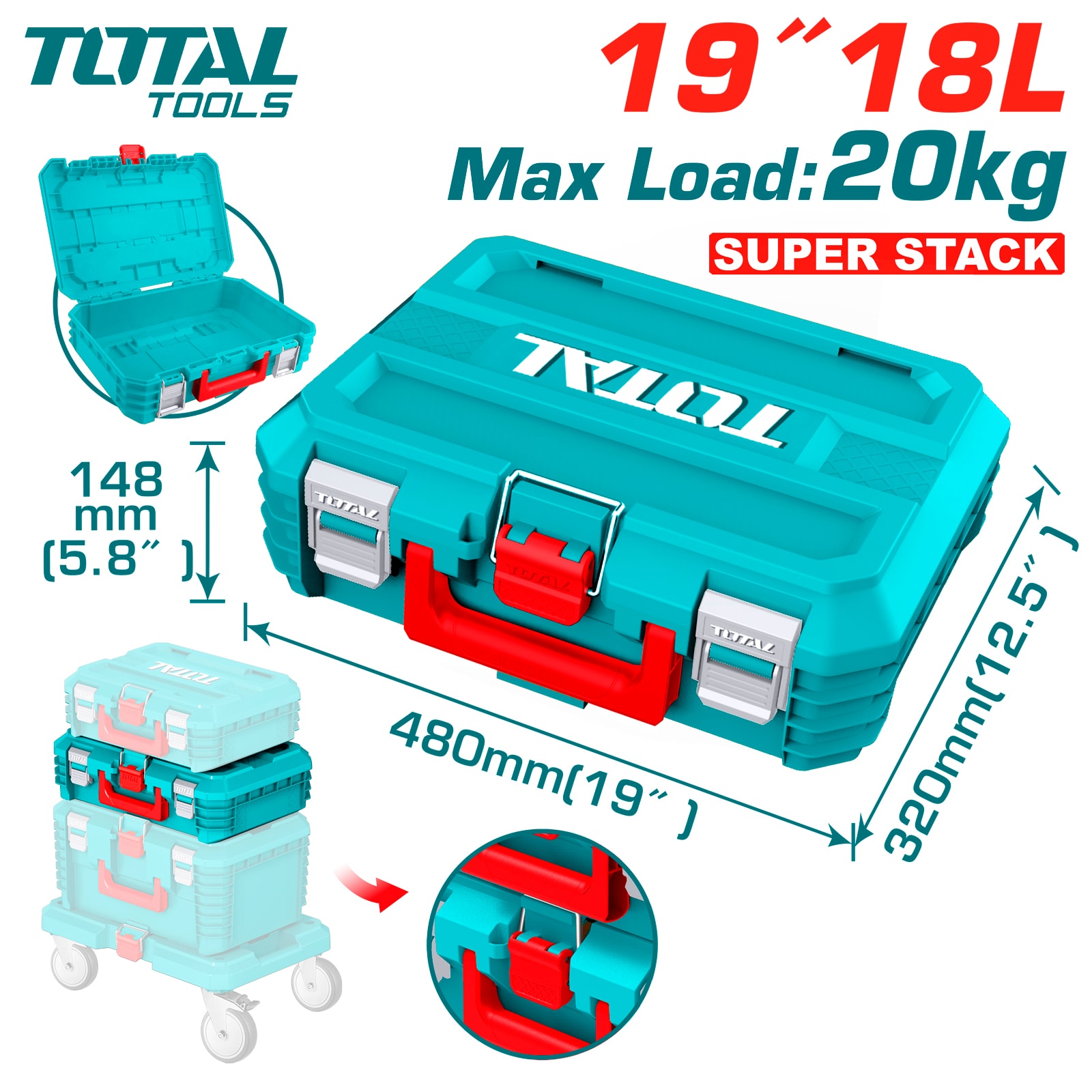 Ящик для инструментов 19 " TOTAL TPBXS102