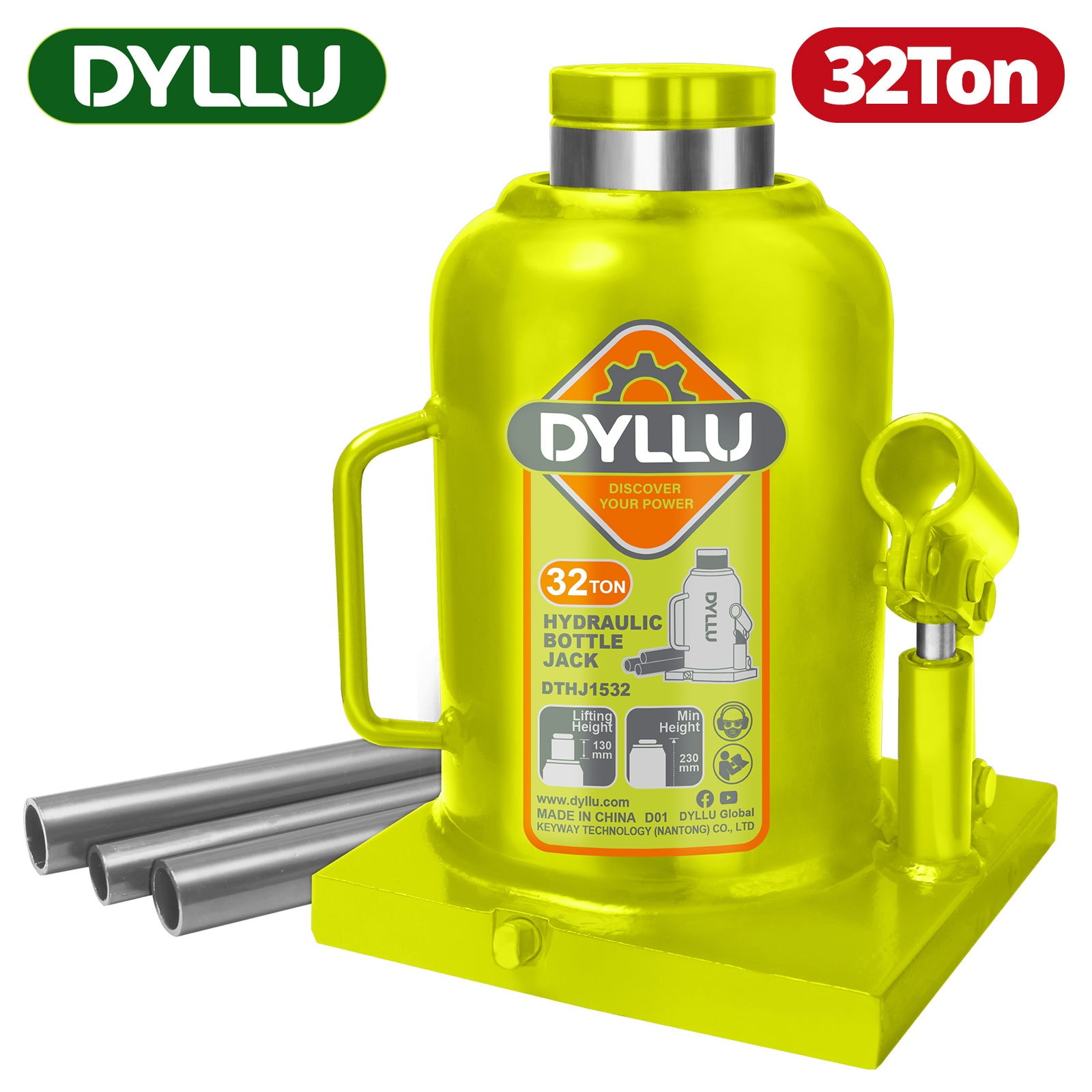 Домкрат гидравлический бутылочный 32т DYLLU DTHJ1532