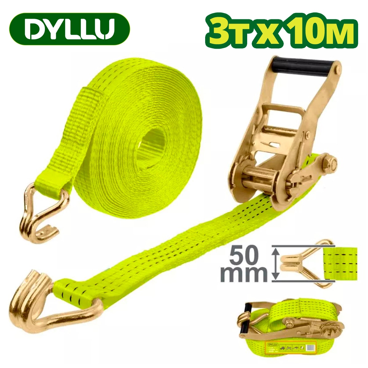 Ремни с храповым механизмом 3 тонны 10 м DYLLU DTRT13310