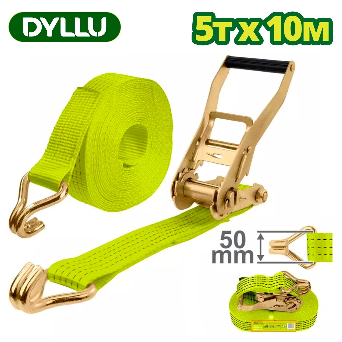 Ремни с храповым механизмом 5 тонн 10 м DYLLU DTRT13510