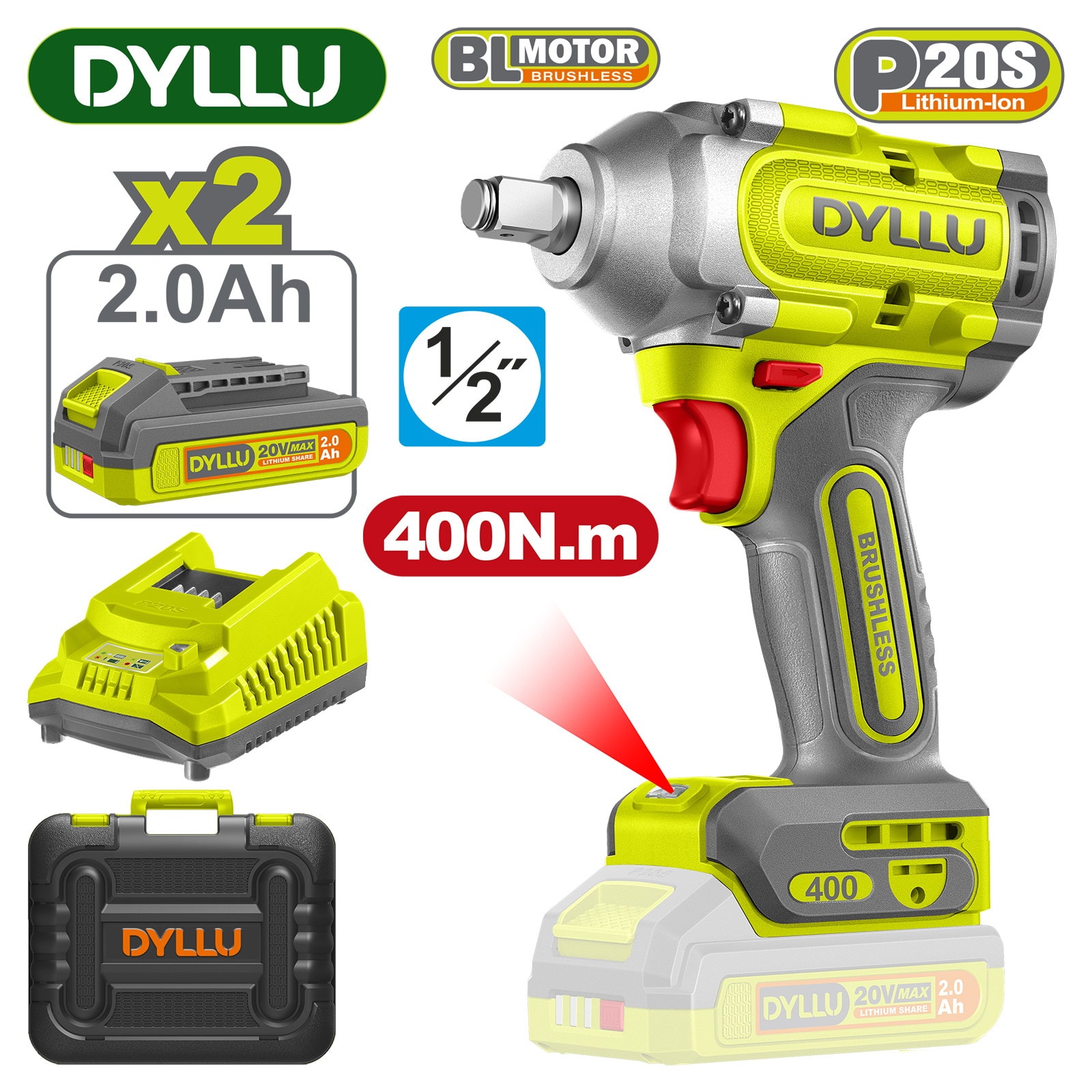 Гайковерт аккумуляторный DYLLU DTCD1B40