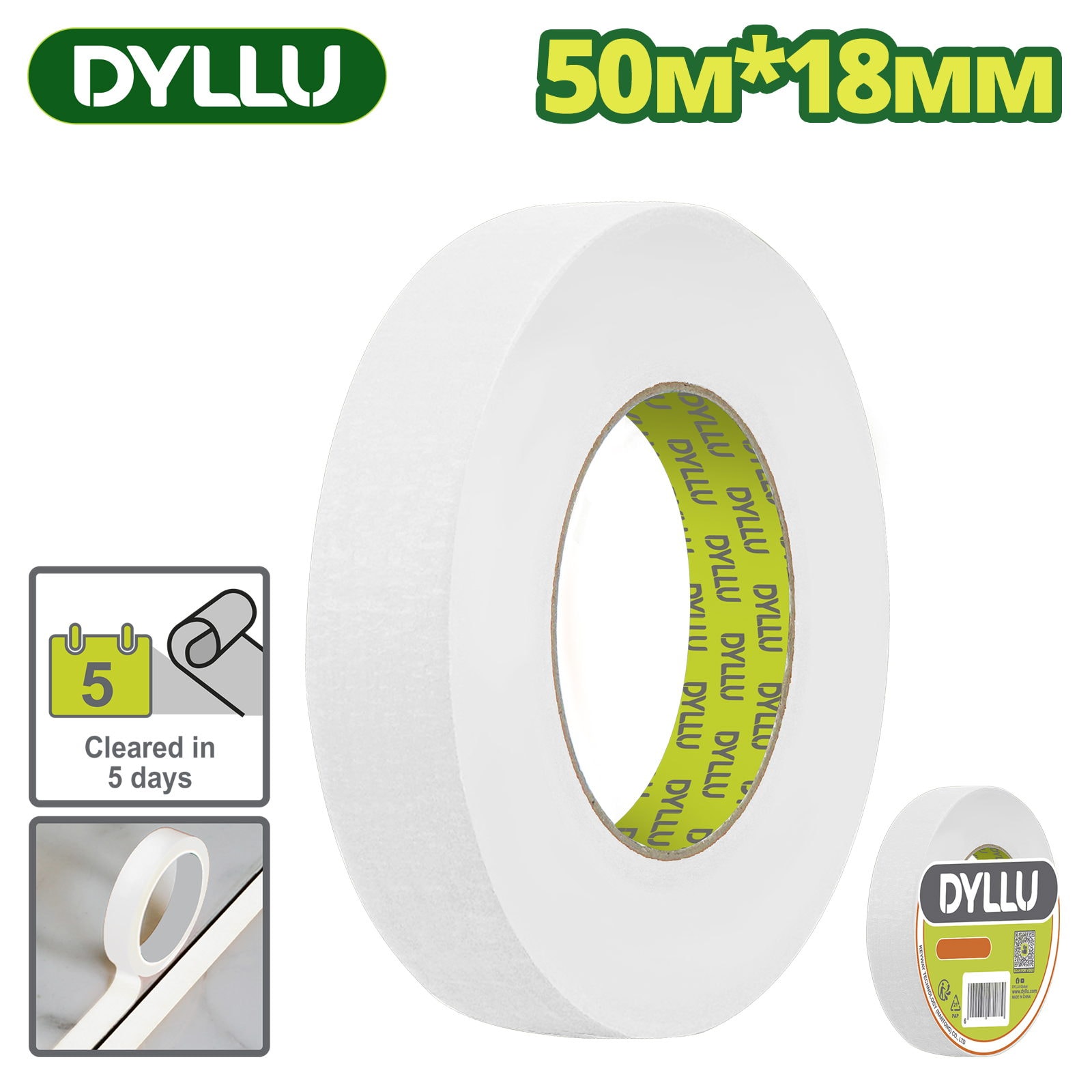 Скотч (лента) малярный 18 мм х50м DYLLU DTPN6H18
