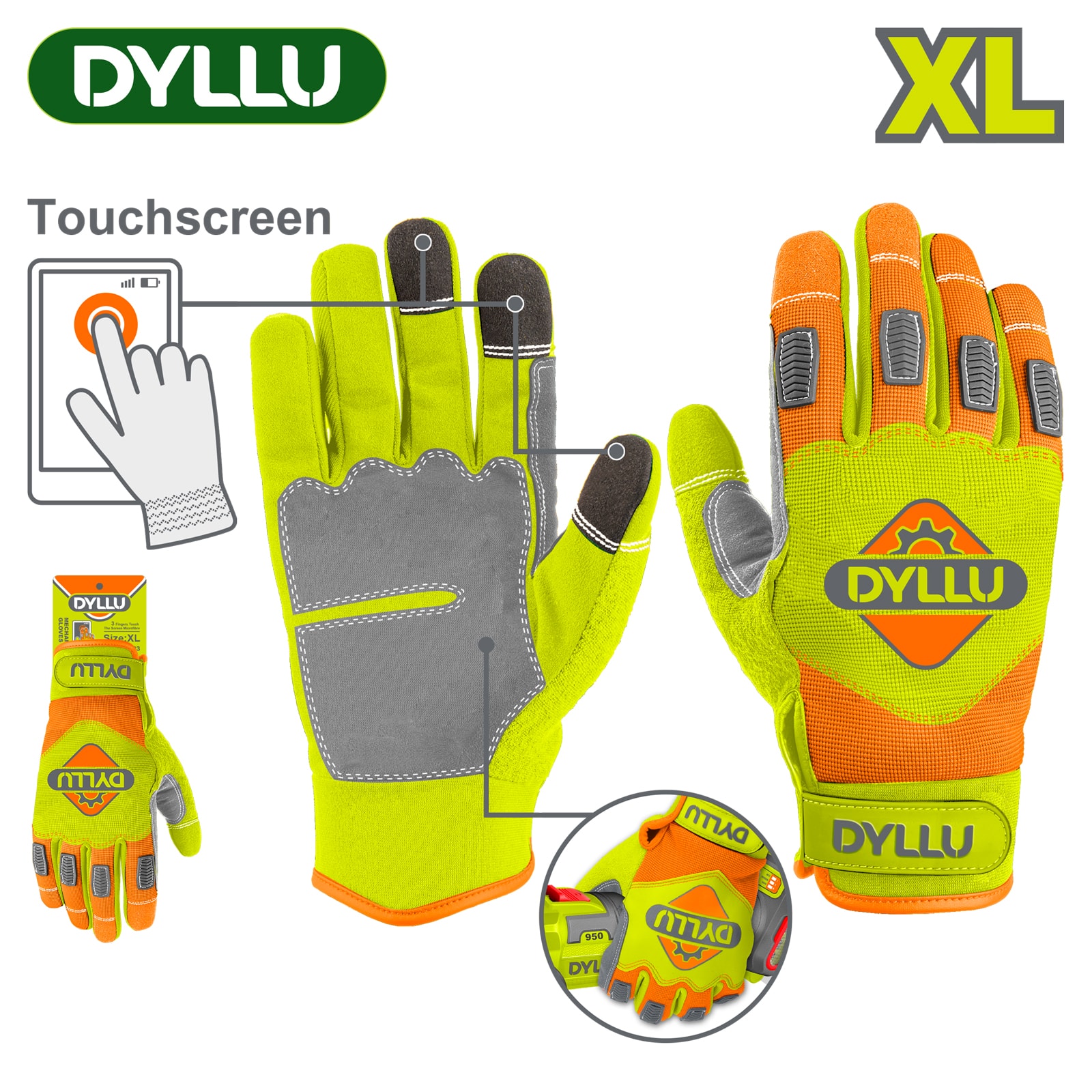 Перчатки рабочие XL DYLLU DTMG1E03