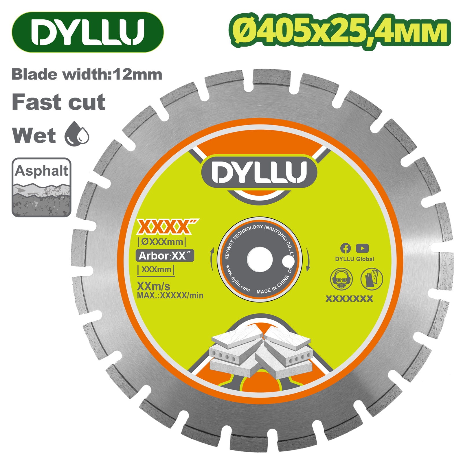 Диск алмазный 405x12,0x25,4 мм DYLLU DTDC7501
