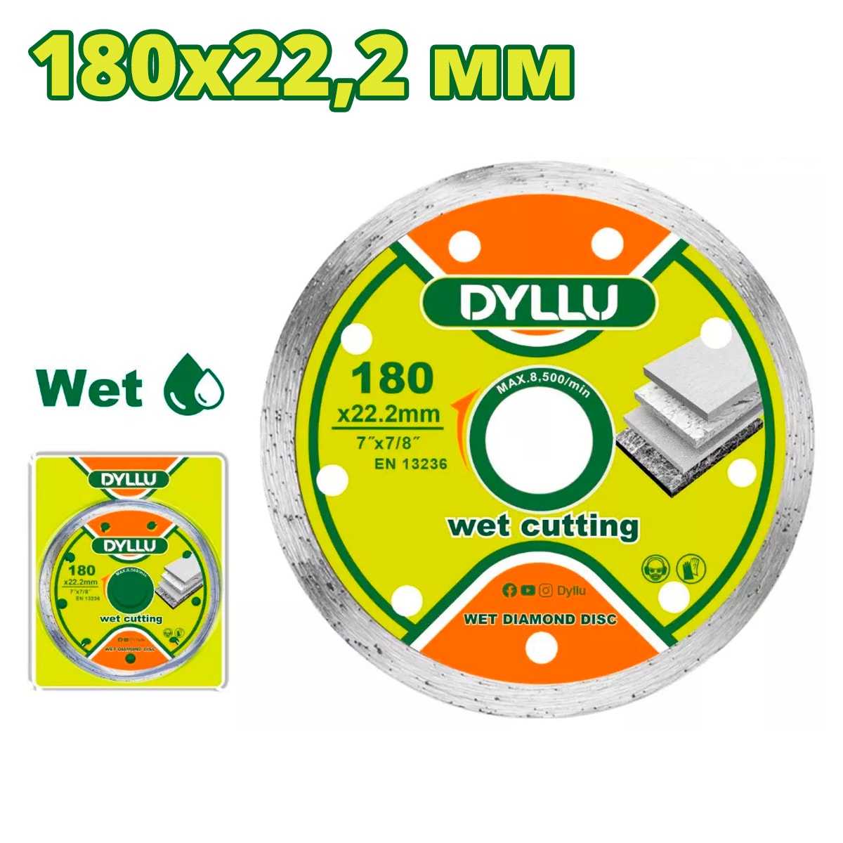 Диск алмазный 180х5х22,2 мм DYLLU DTDC2K04