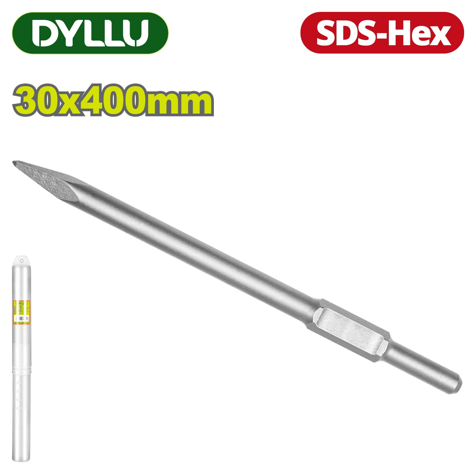 Зубило пиковое SDS-Hex 30х400мм DYLLU DTGZ1204