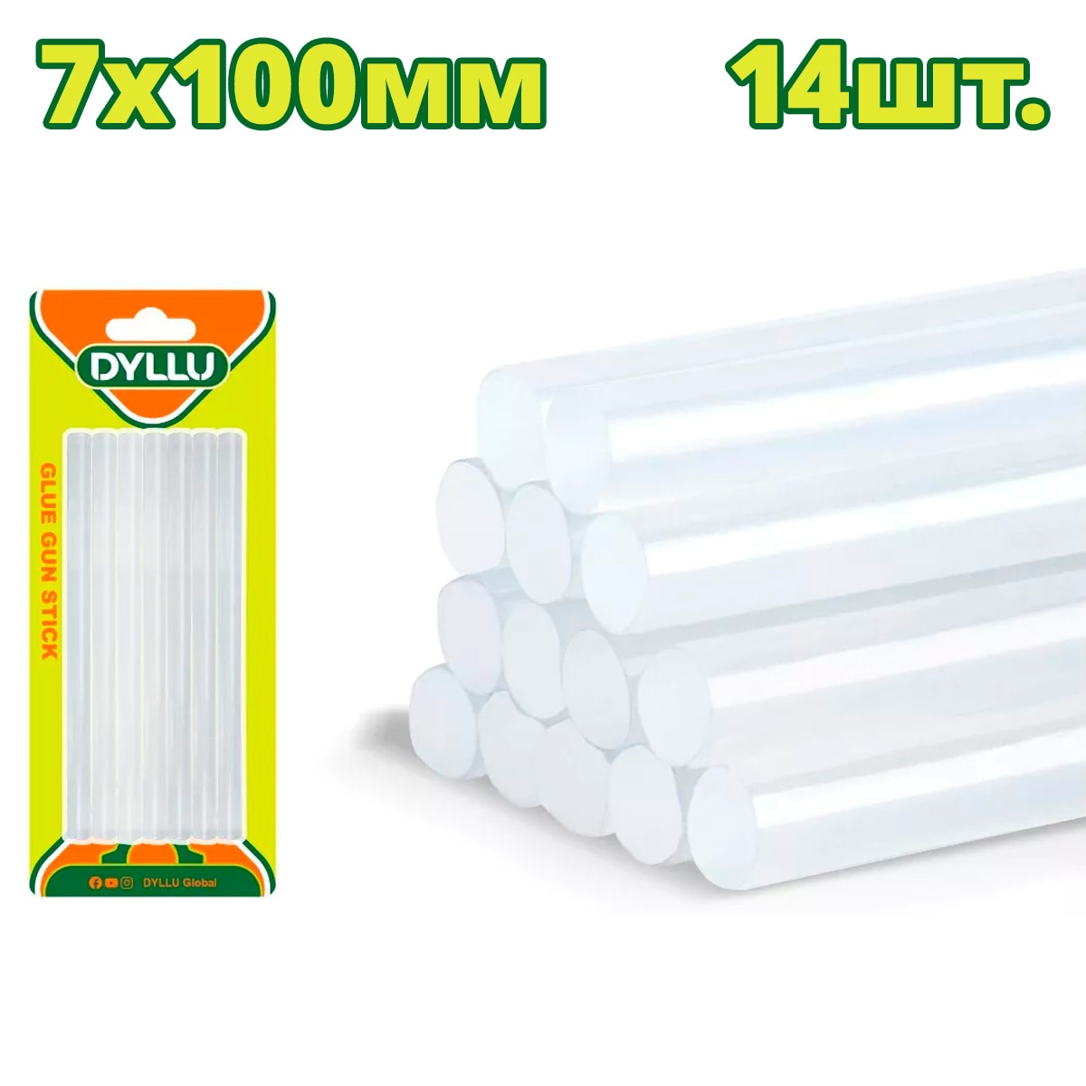 Клеевые стержни 7x100 мм DYLLU DTGJ3510 (14 шт)