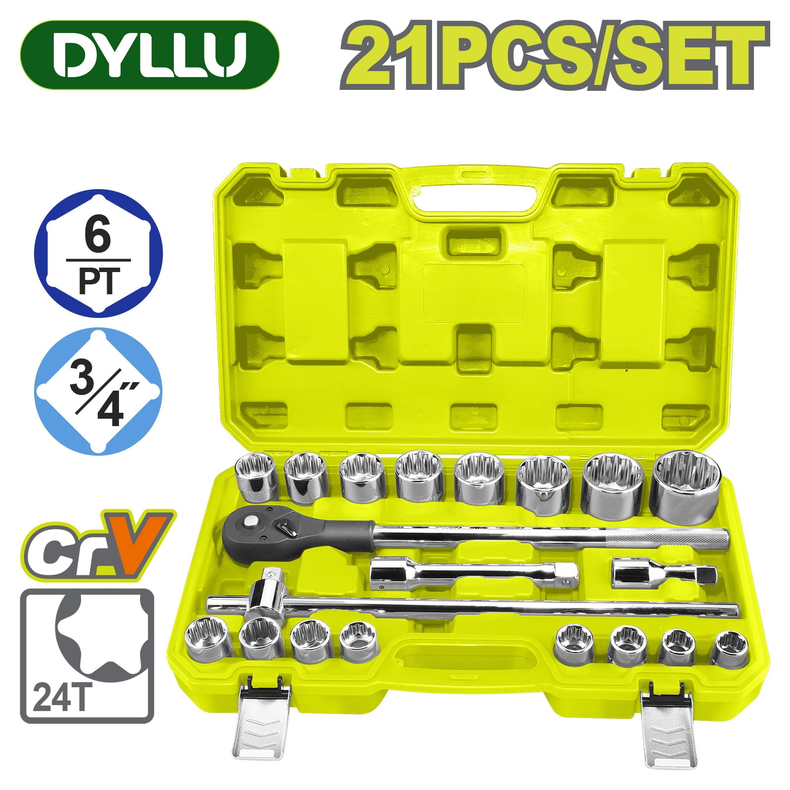 Набор головок 3/4 " DYLLU DTST4D21 (21 шт)