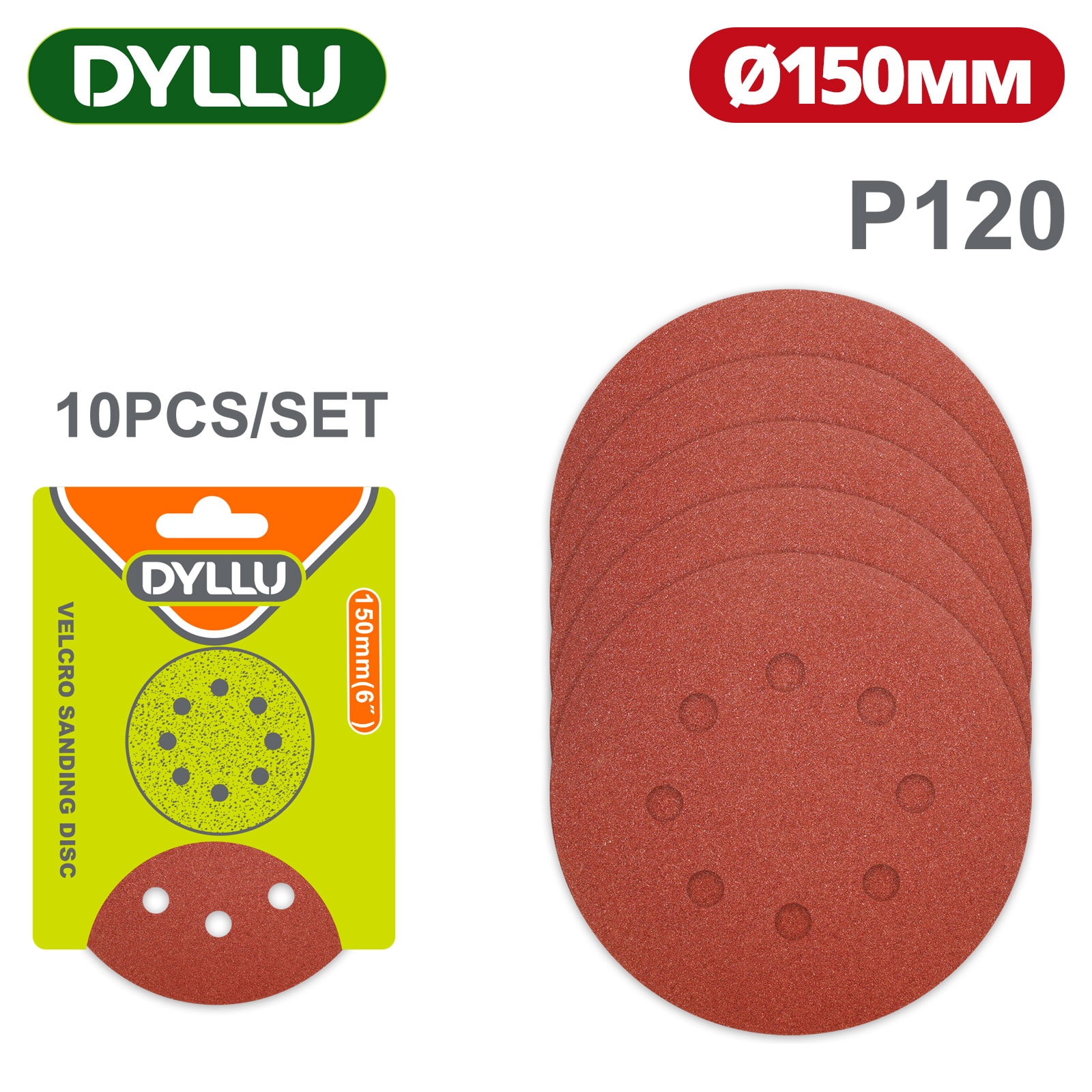 Шлифовальные круги 150 мм P120 DYLLU DTZA5126 (10 шт)