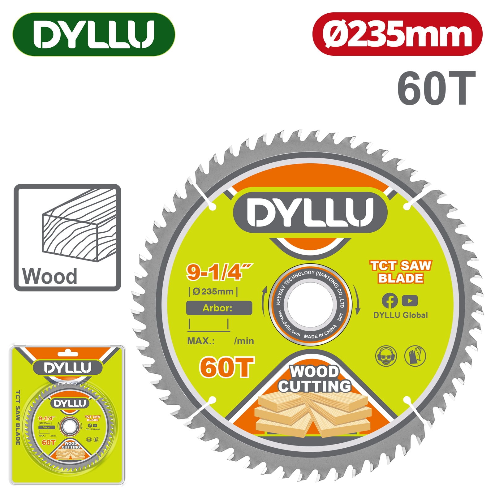 Диск пильный 235x30 мм 60 зубьев DYLLU DTTC1K08