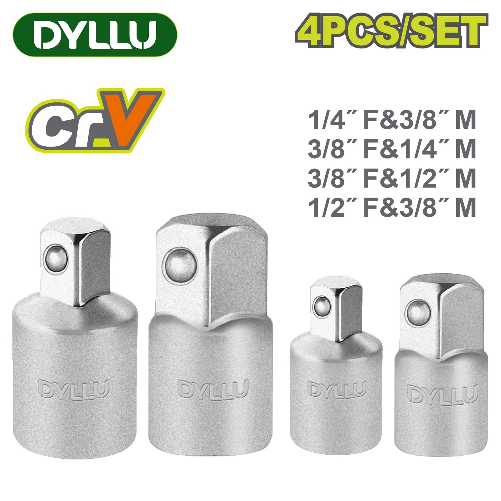 Набор адаптеров головок 1/2 ", 1/4", 3/8 " DYLLU DTST9604 (4 шт)