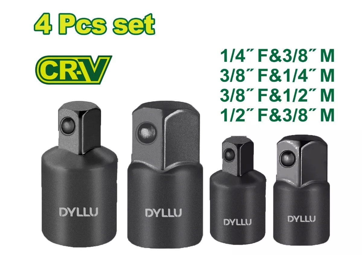 Набор адаптеров ударных головок 1/2 ", 1/4", 3/8 " DYLLU DTMS6404 (4шт.)