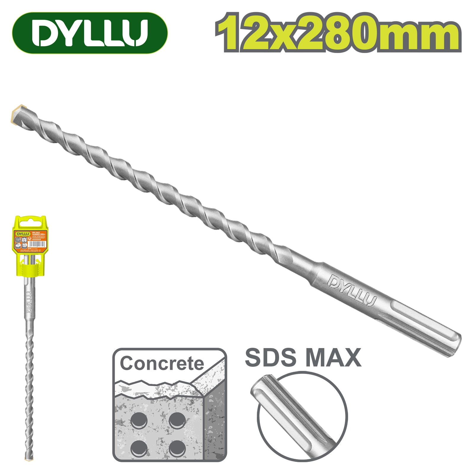 Бур SDS-MAX 12x280мм DYLLU DTHD01226