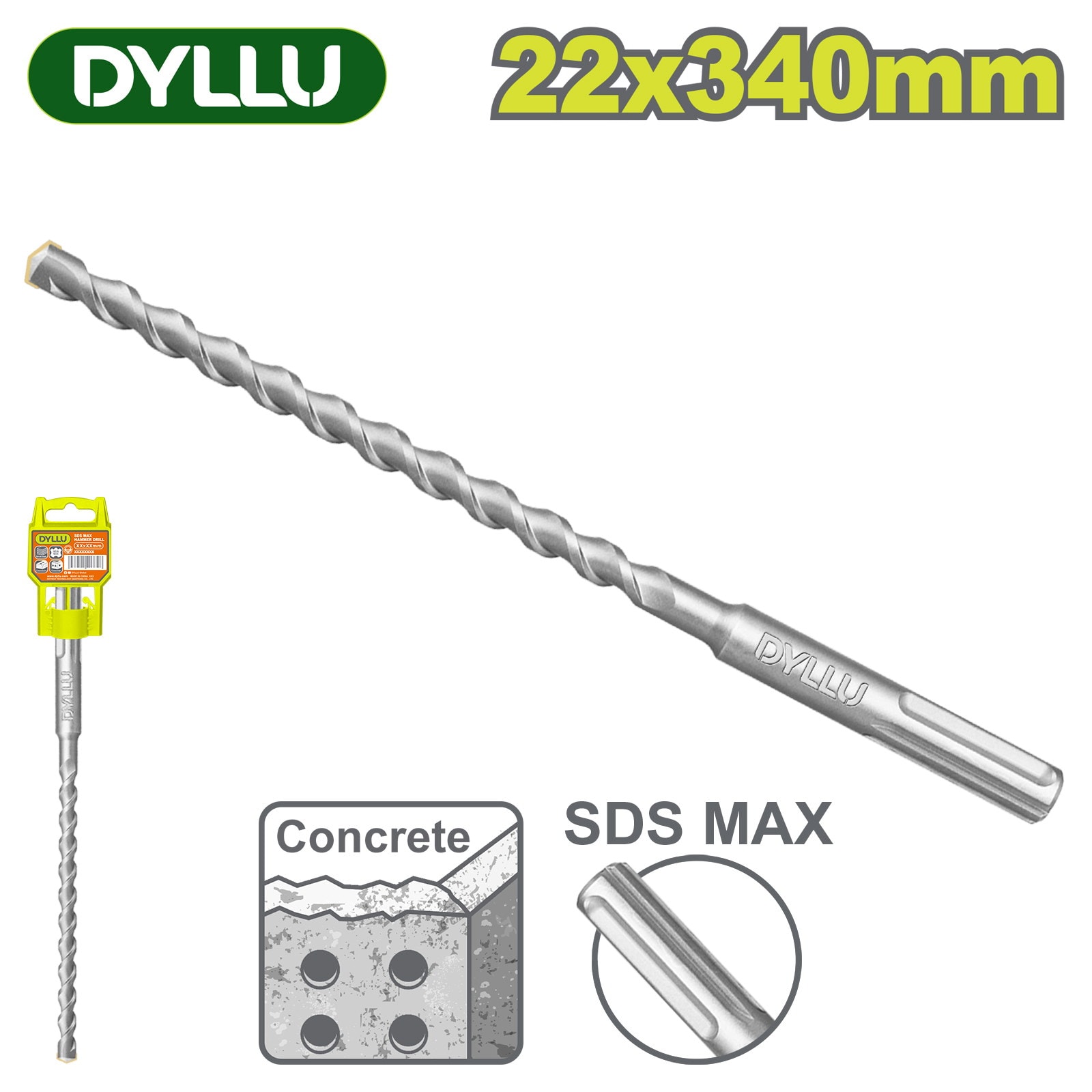 Бур SDS-MAX 22x340мм DYLLU DTHD02234
