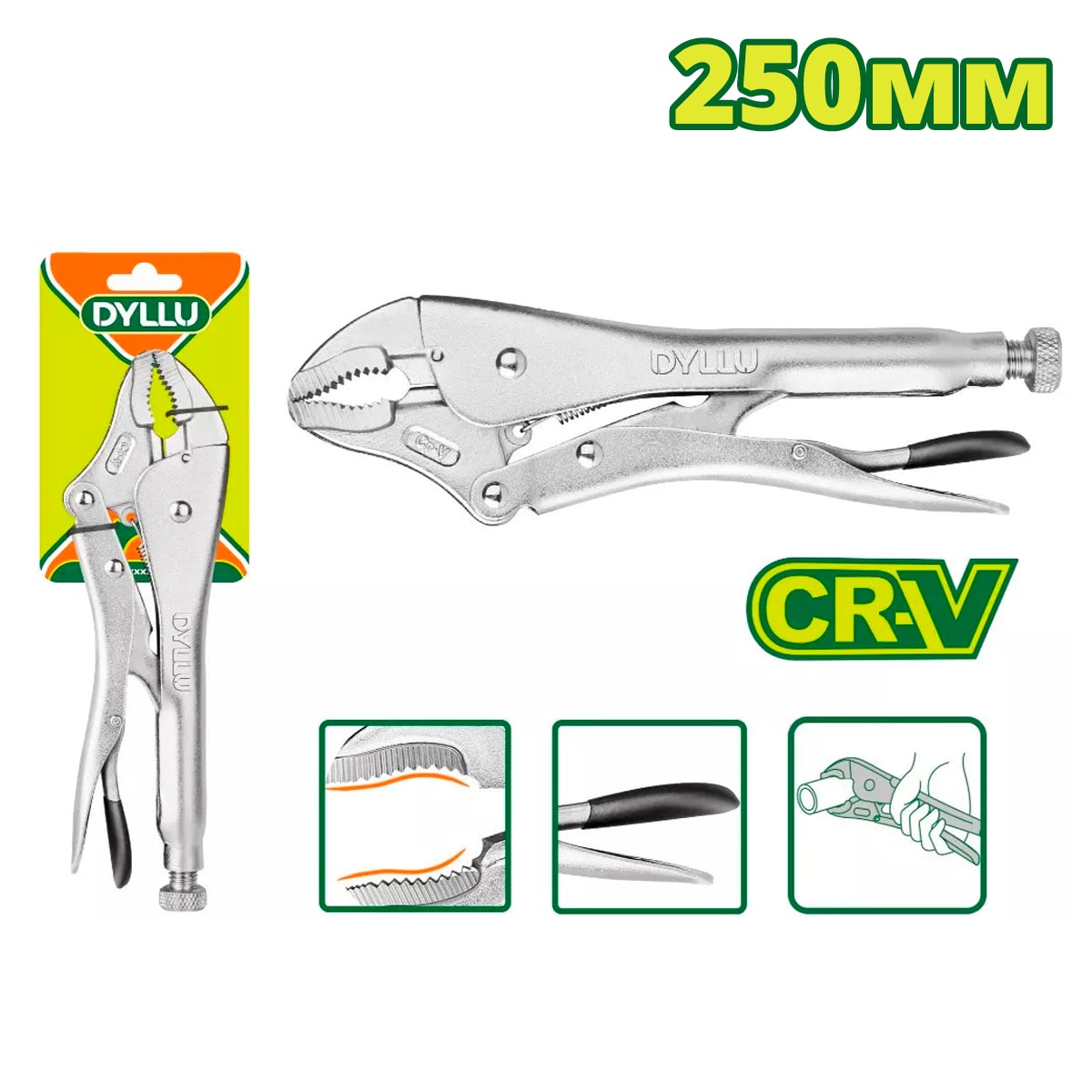 Зажим с фиксатором 250 мм DYLLU DTLP1C02