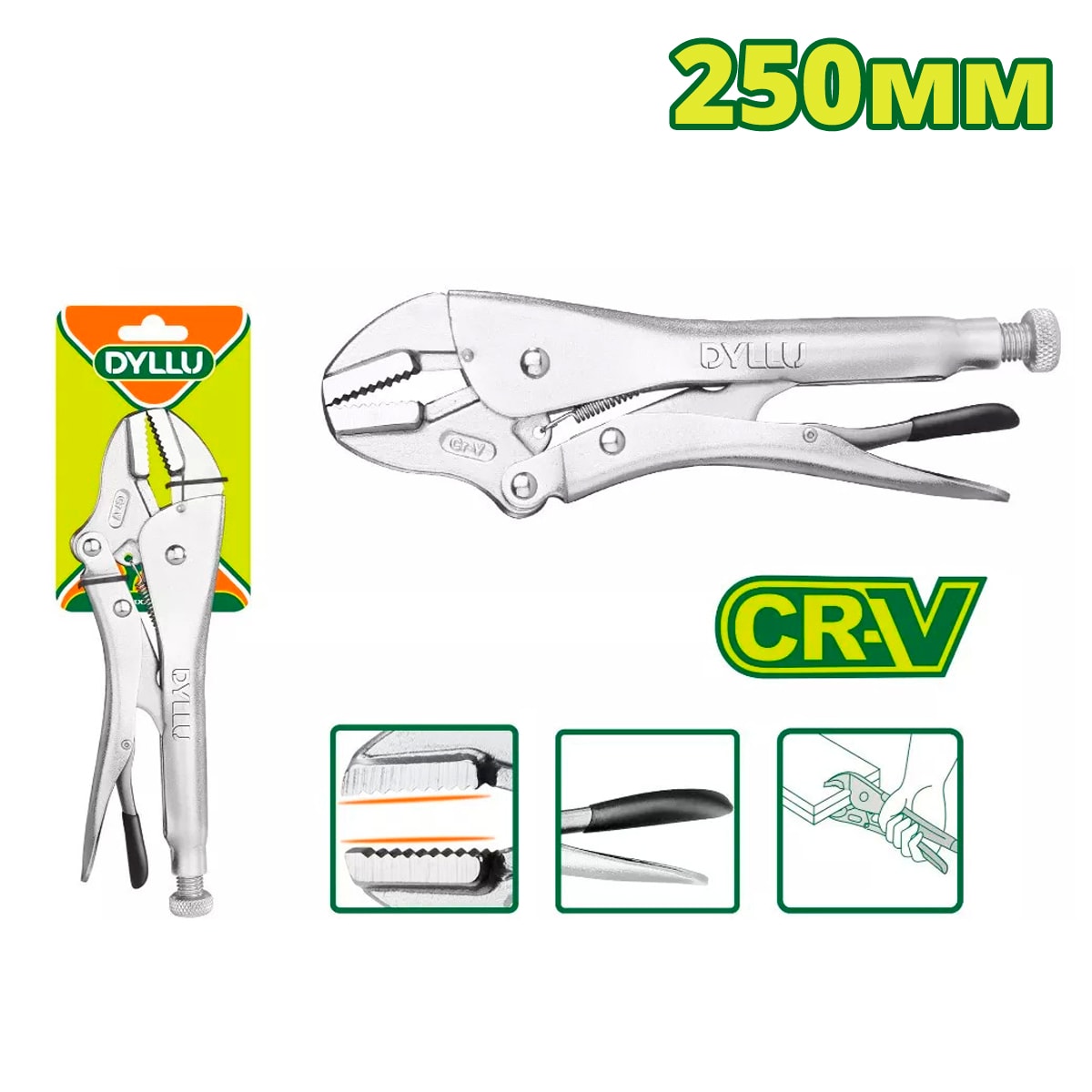 Зажим с фиксатором 250 мм DYLLU DTLP2C02
