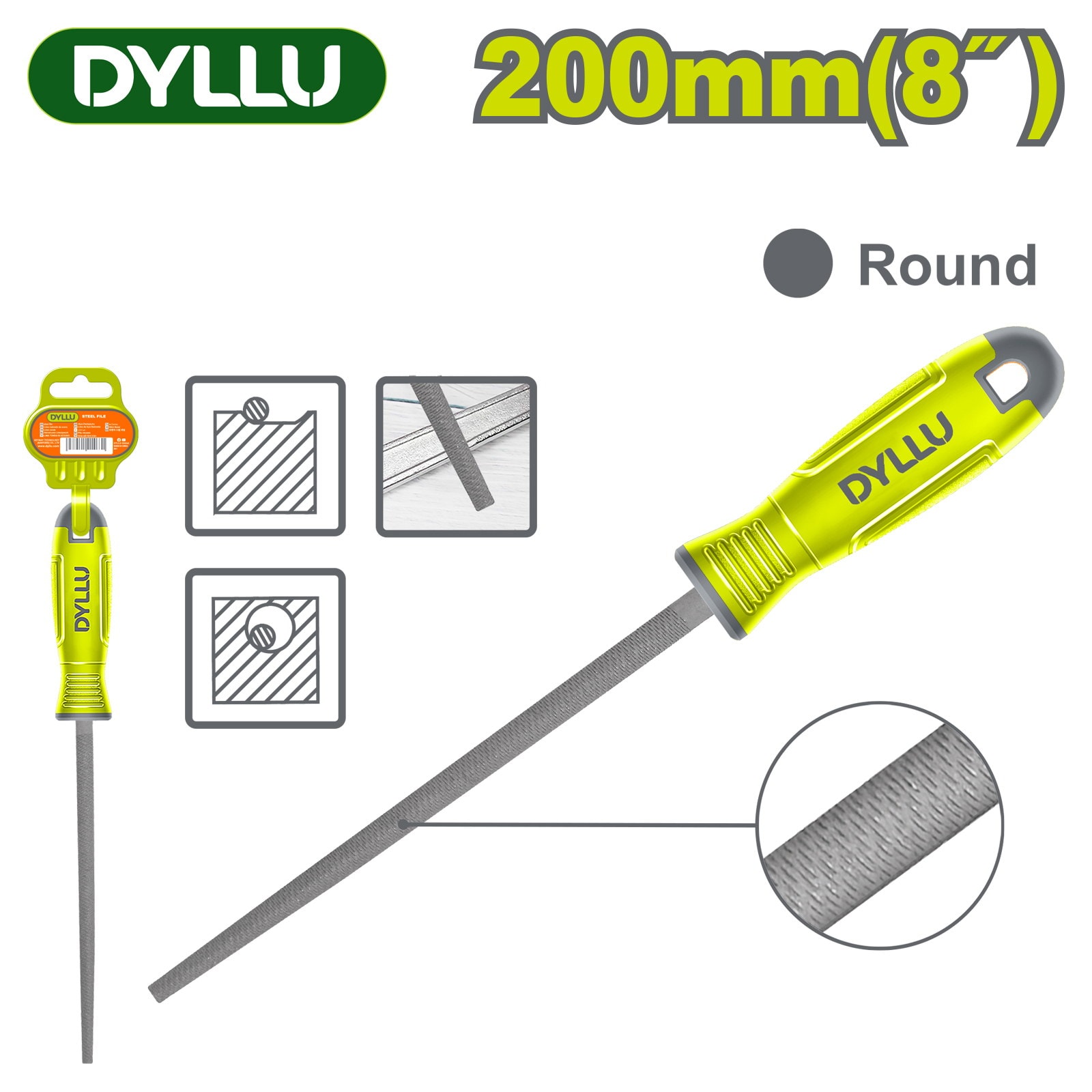 Напильник круглый 200 мм DYLLU DTFE7848