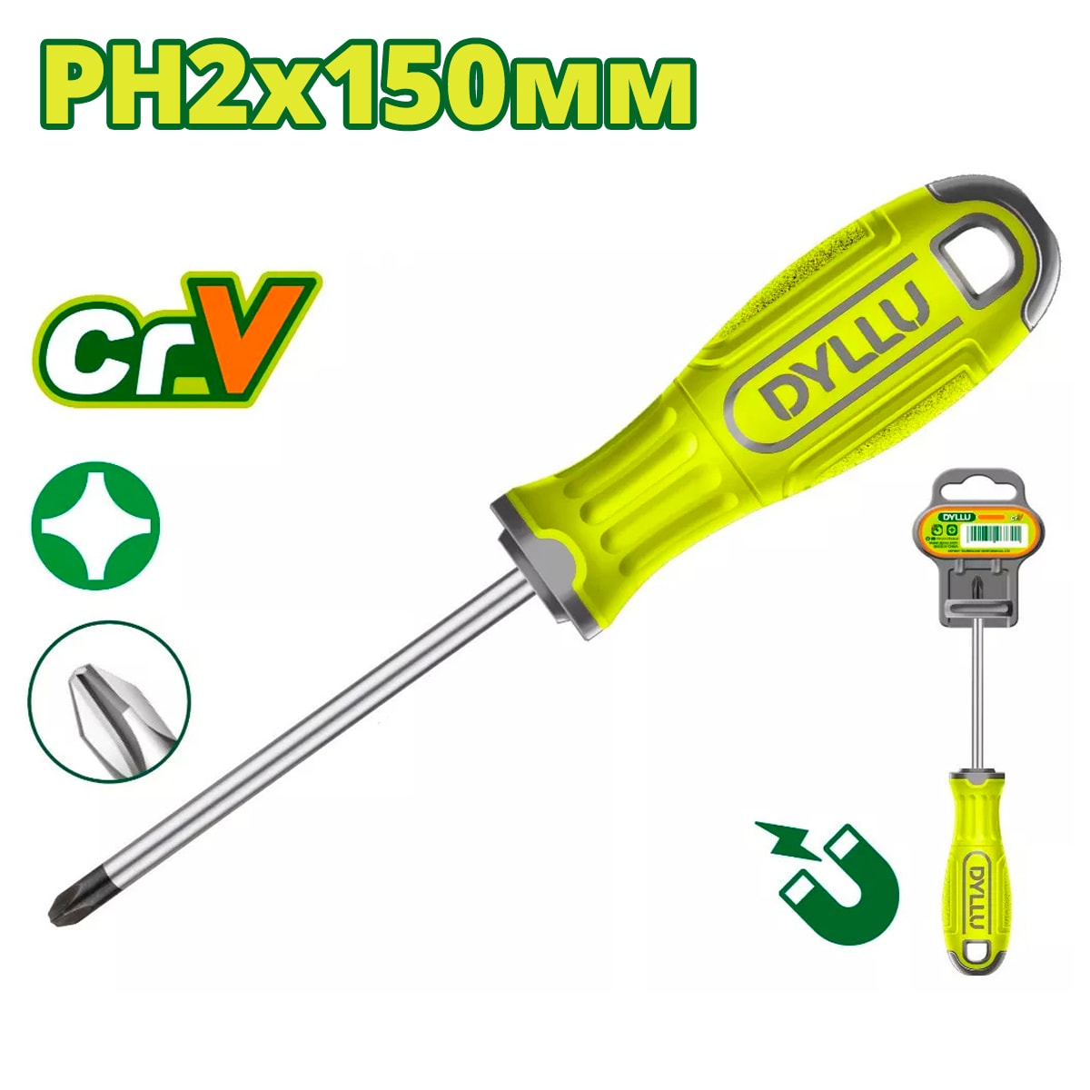 Отвертка крестовая PH2x150мм DYLLU DTSD2226