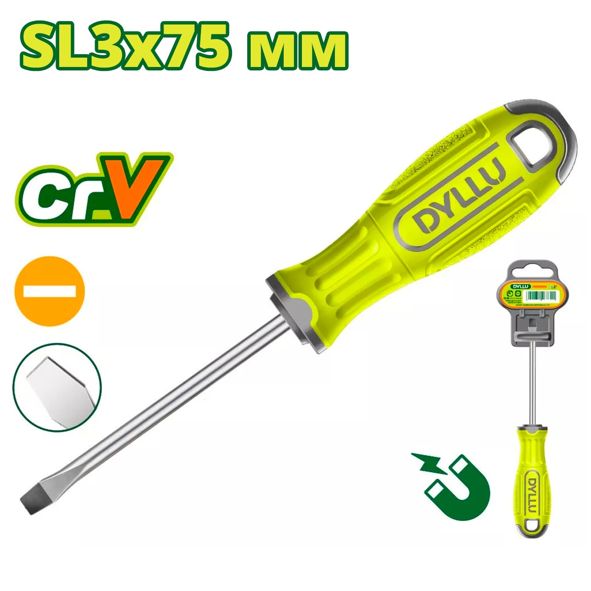 Отвертка шлицевая SL3 75 мм DYLLU DTSD1233