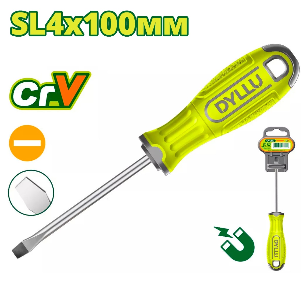 Отвертка шлицевая SL4 100мм DYLLU DTSD1244