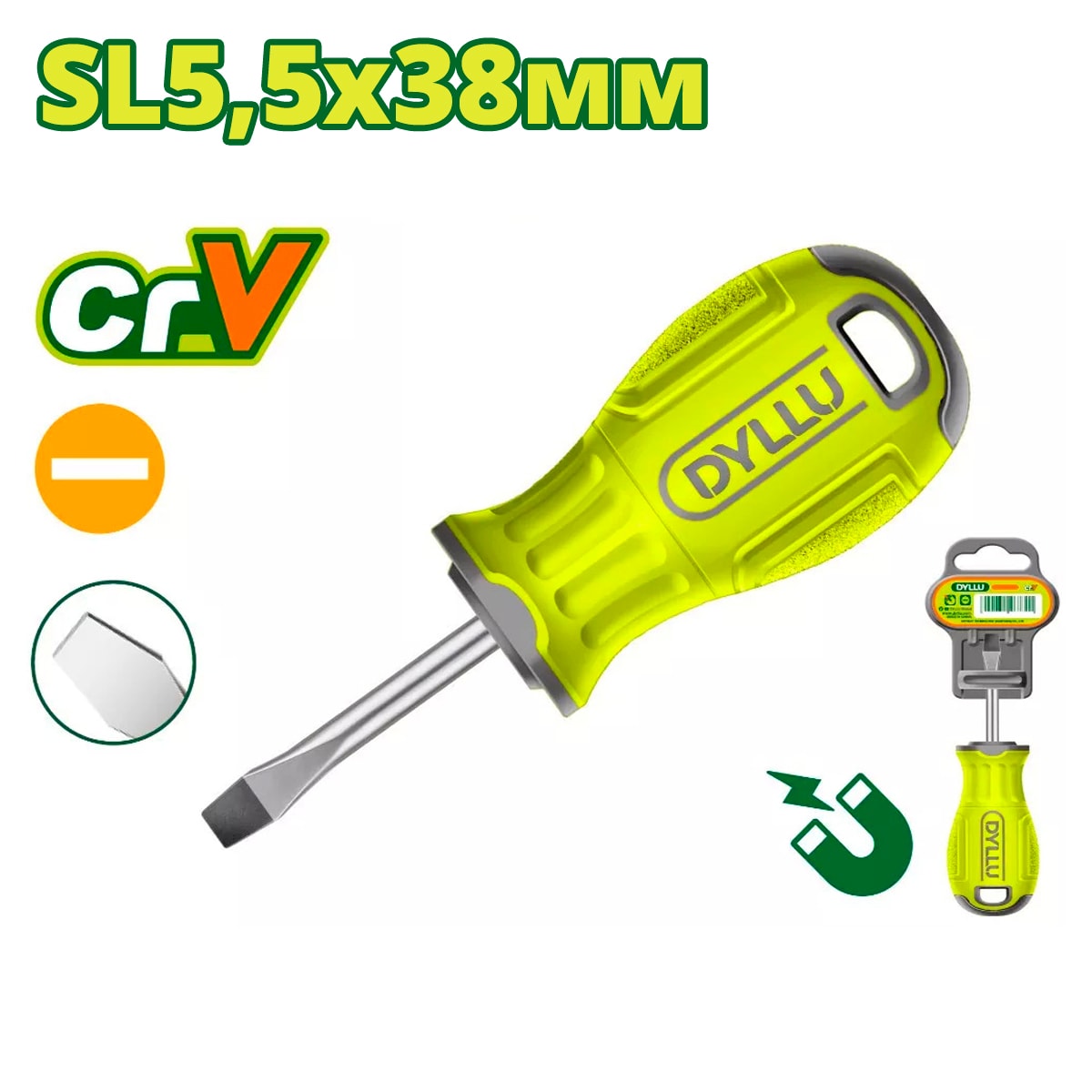 Отвертка шлицевая SL5,5 38мм DYLLU DTSD1251