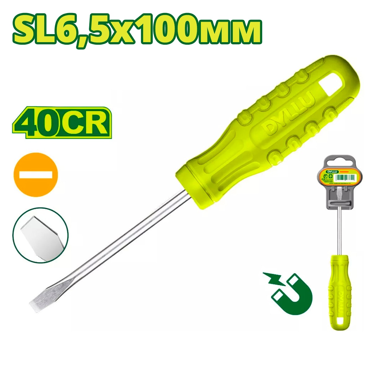 Отвертка шлицевая SL6,5 100мм DYLLU DTSD3964