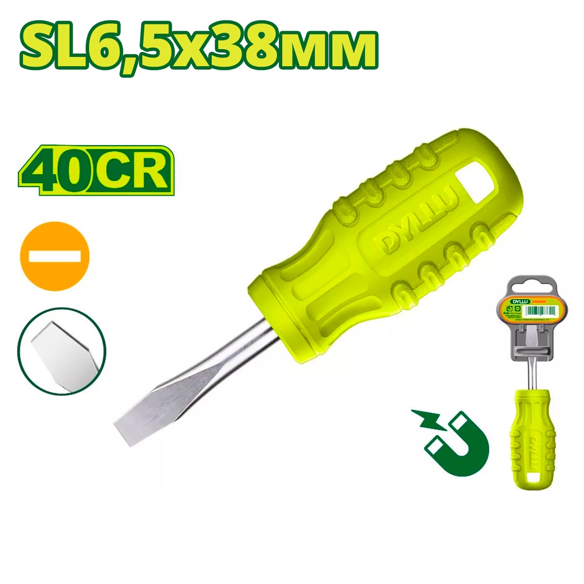 Отвертка шлицевая SL6,5 38мм DYLLU DTSD3961