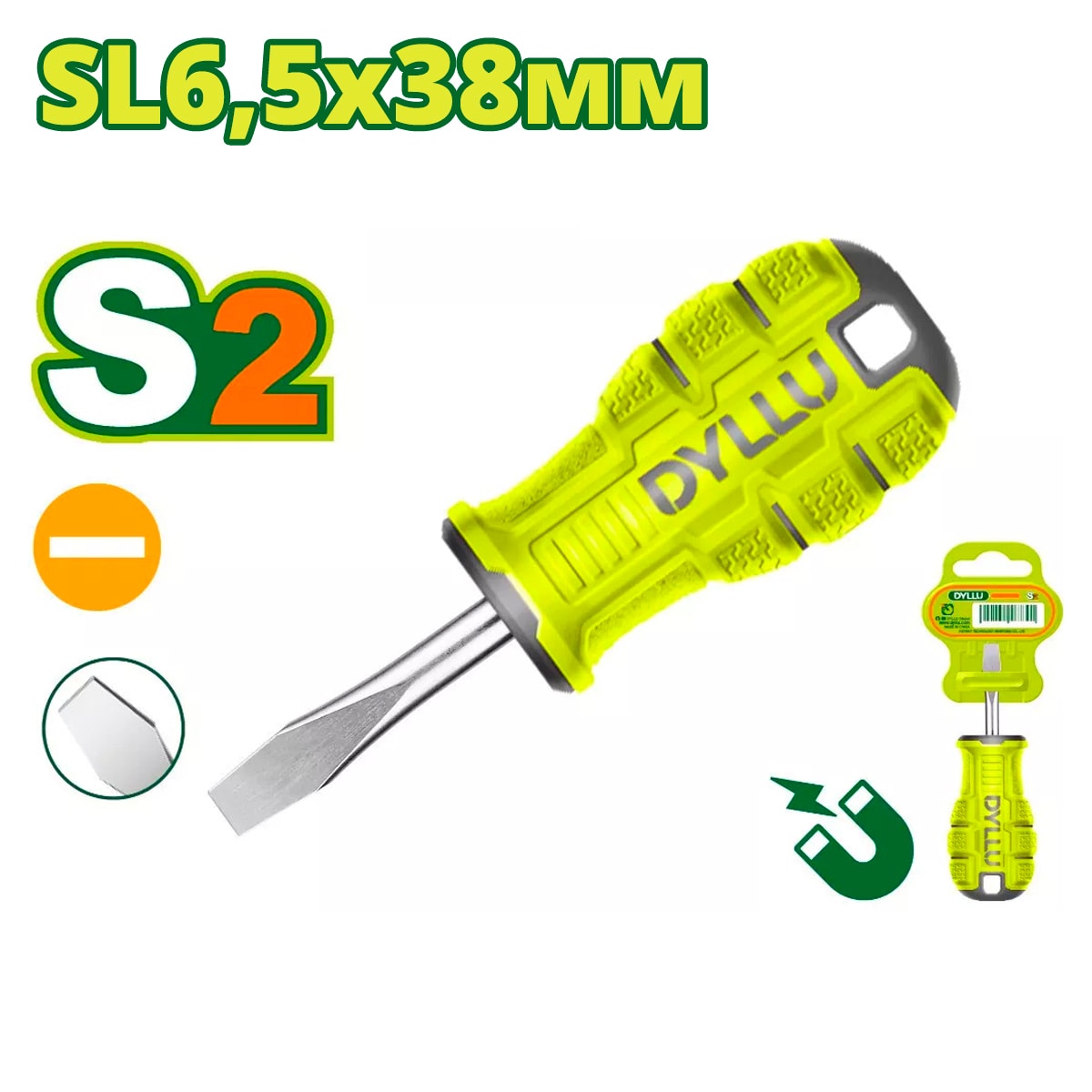 Отвертка шлицевая SL6,5 38мм DYLLU DTSDA261