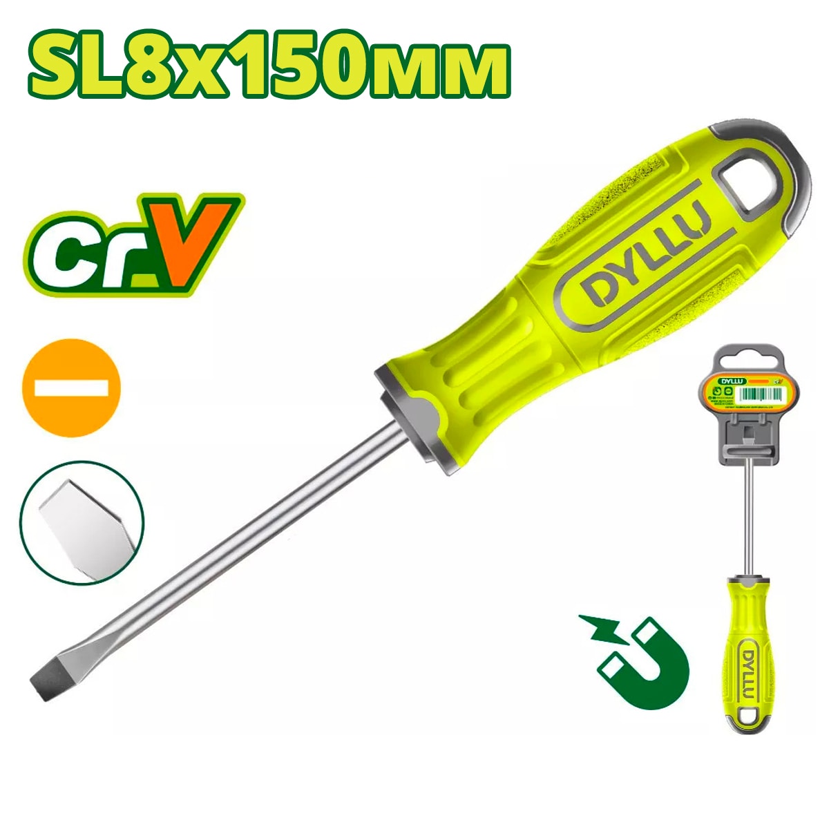 Отвертка шлицевая SL8 150мм DYLLU DTSD1286