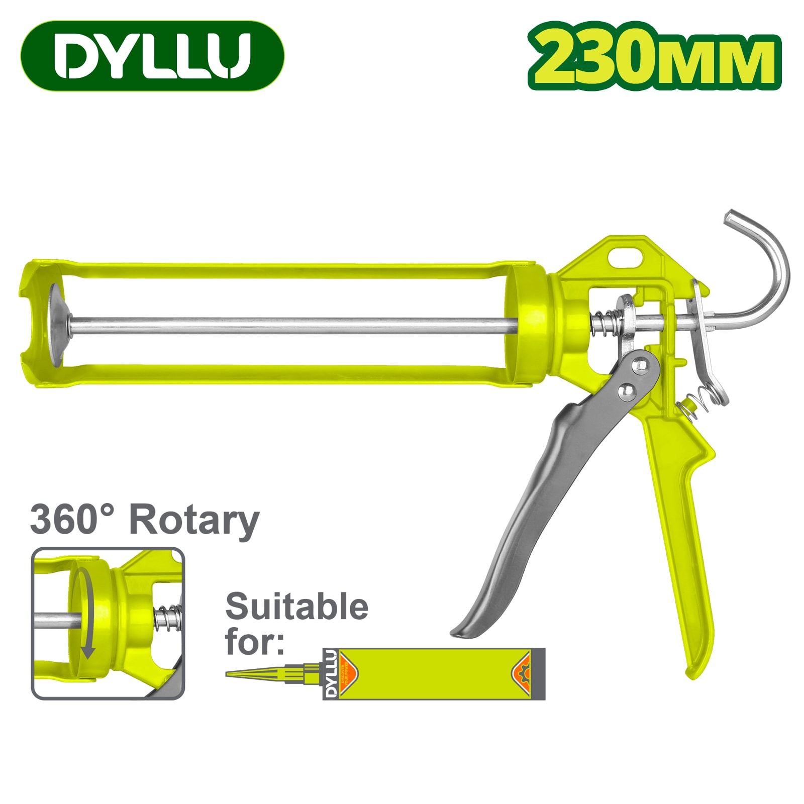 Пистолет для герметика 230 мм DYLLU DTCG4109