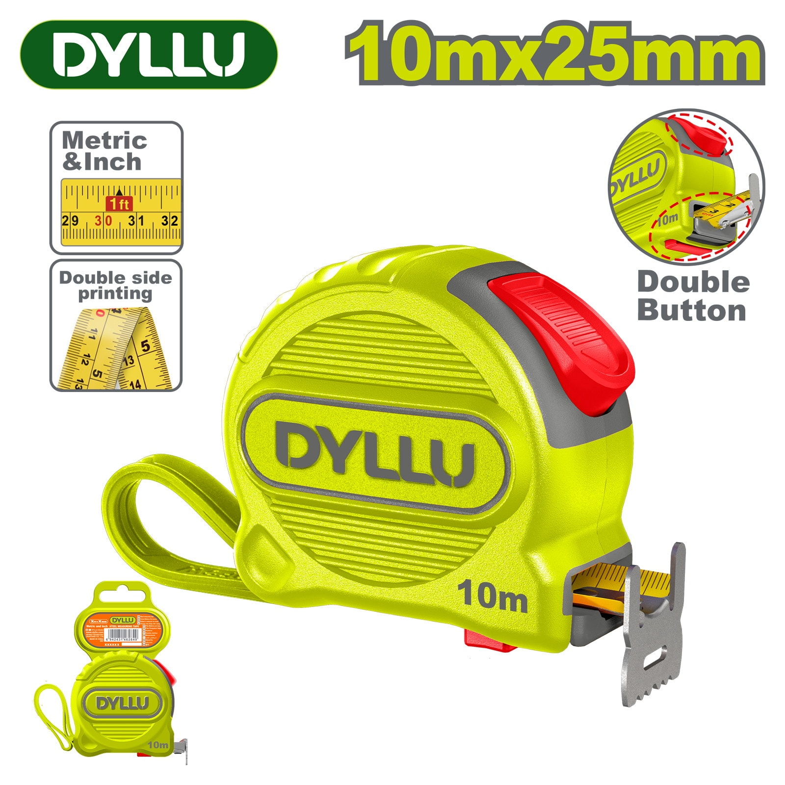 Рулетка 10 м х 25 мм DYLLU DTMT2250