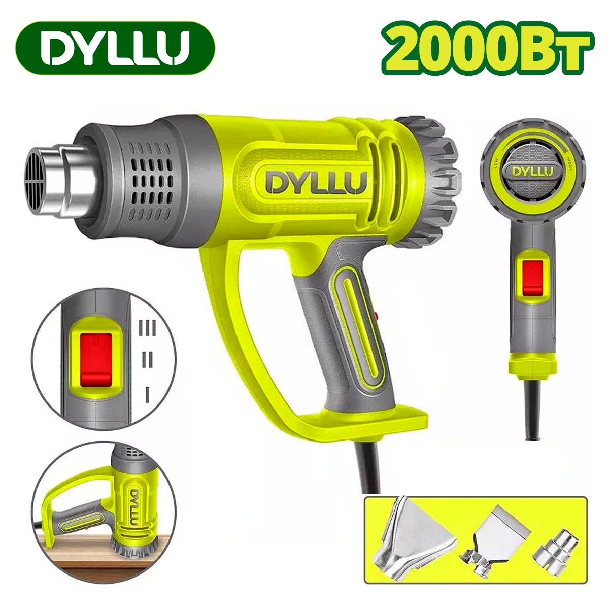 Фен строительный (термовоздуходувка) DYLLU DTHG1520