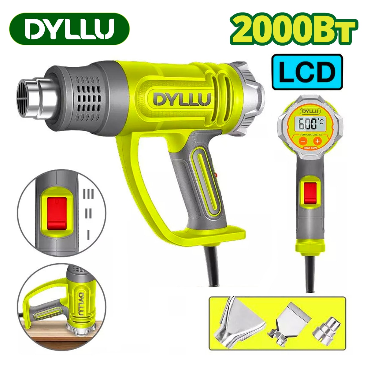 Фен строительный (термовоздуходувка) DYLLU DTHG1530