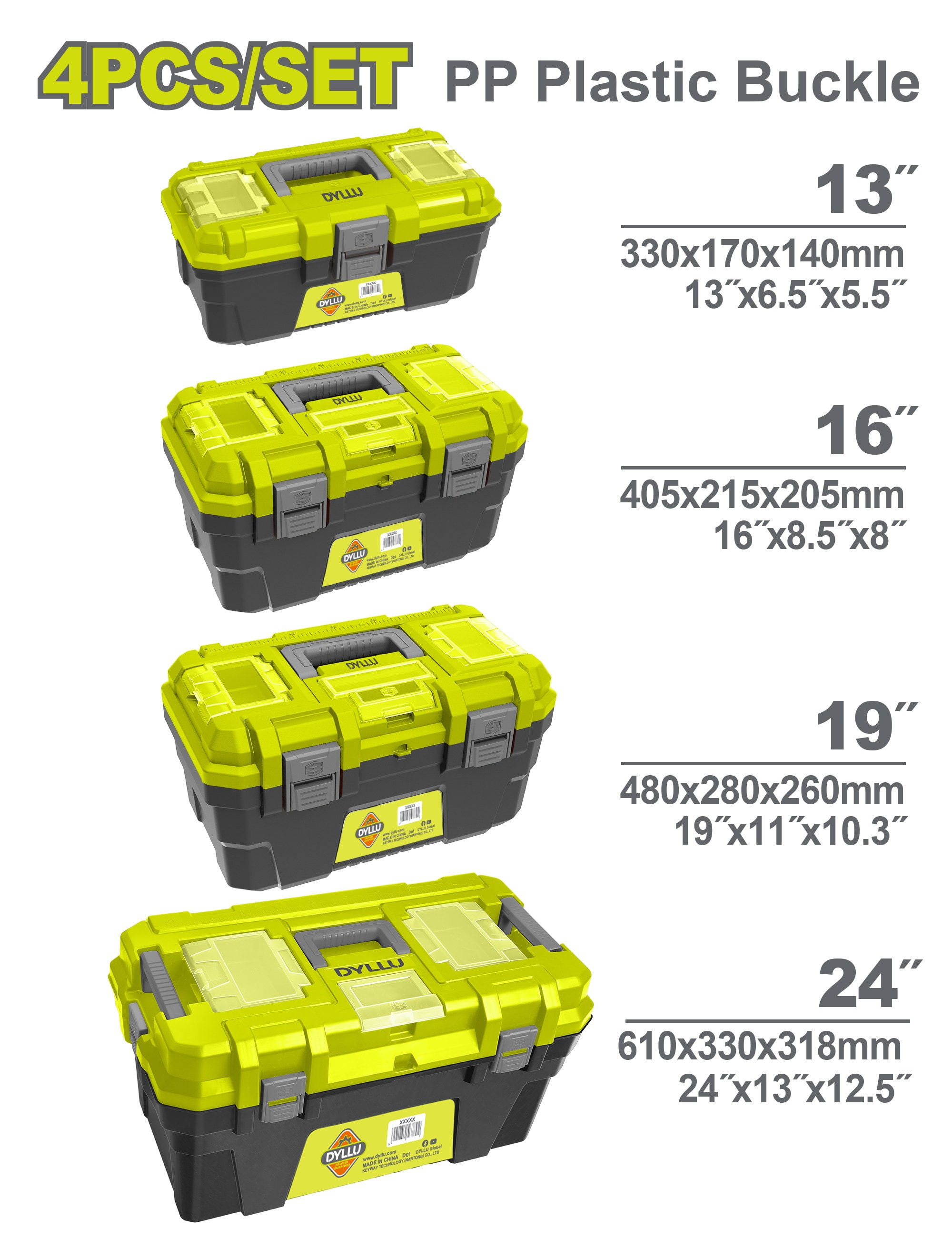 Набор ящиков для инструментов 13 ", 16", 19 ", 24 " DYLLU DTTB2104