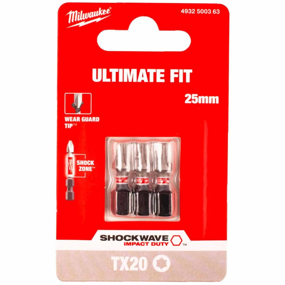 Бита ударная Shockwave Impact Duty TX20 25 мм (3 шт) Milwaukee (4932500363)