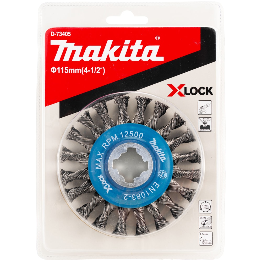 Щетка дисковая, проволочная (115 мм / X-LOCK) MAKITA (D-73405)