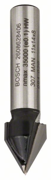 Фреза V-образная 60° 11x14x45 / хв 8 мм BOSCH (2608628406), фото 3