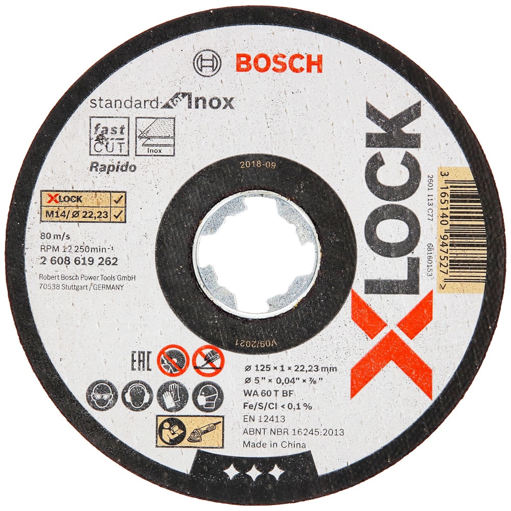 Круг отрезной X-Lock 125x1,0x22,23 мм Standard for Inox, BOSCH
