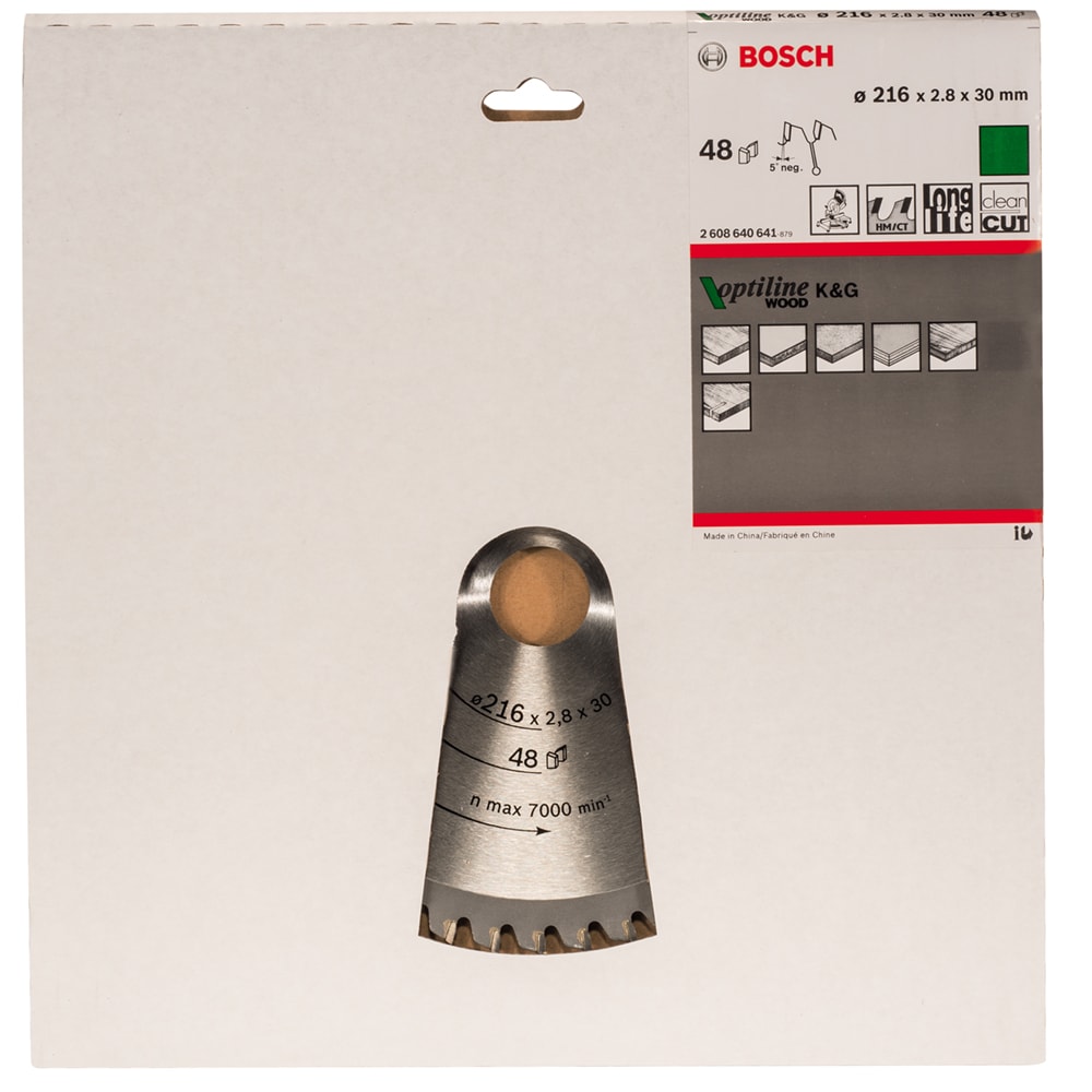 Диск пильный 216х2,8х30 мм Z48 Optiline Wood, BOSCH