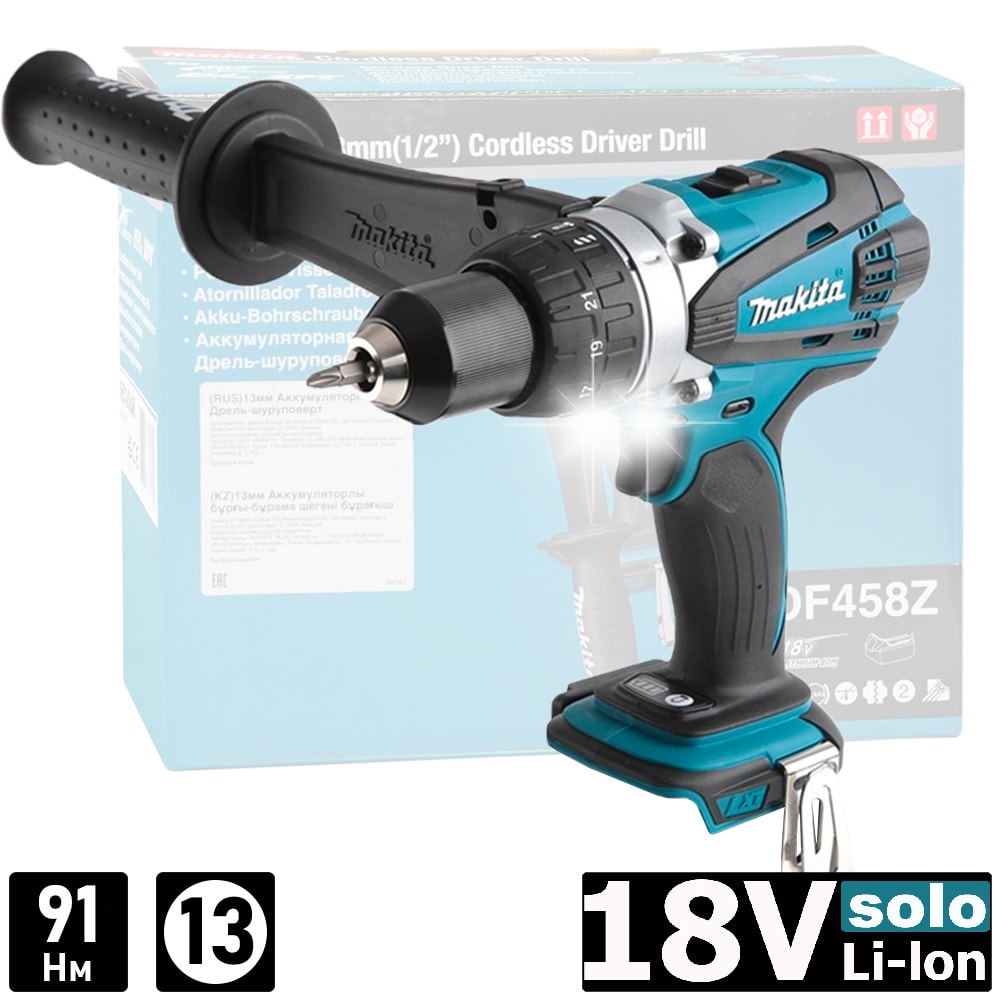 Дрель-шуруповерт аккумуляторная DDF458Z (DDF 458 Z) MAKITA