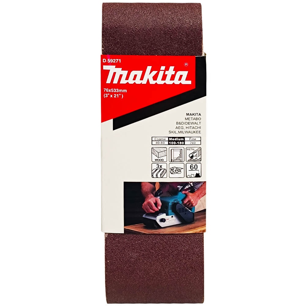 Лента шлифовальная 76х533 мм A60 (3 шт), MAKITA