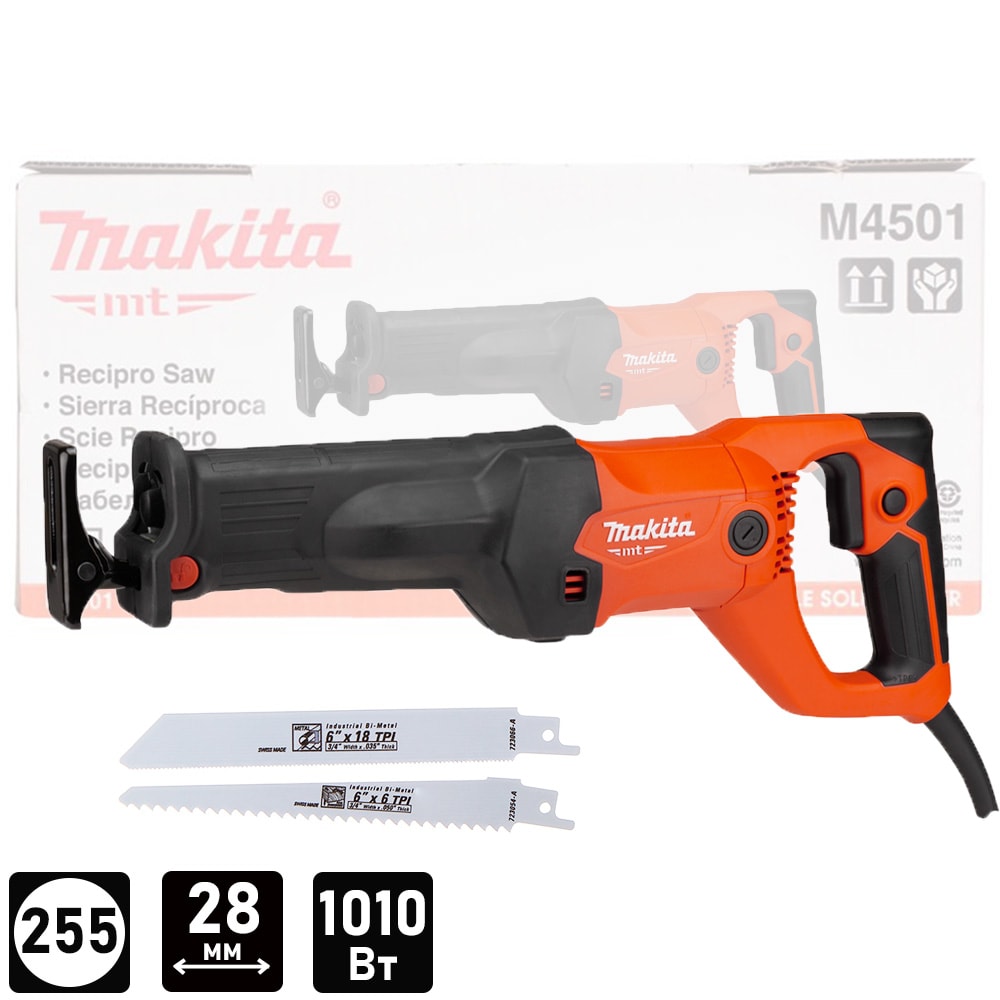 Сабельная пила M4501 (1010 Вт / Коробка), MAKITA