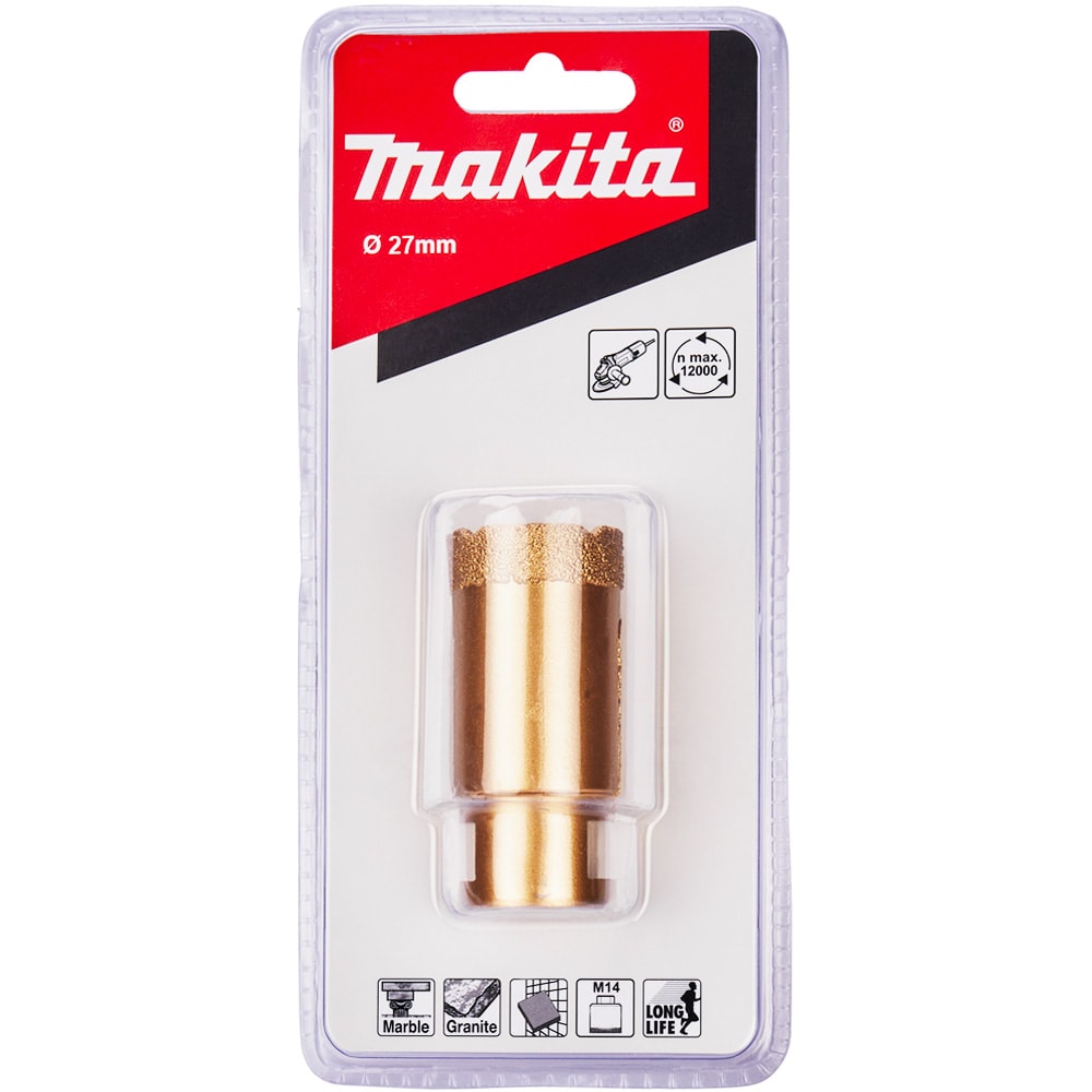 Коронка алмазная 27 мм для УШМ М14 (плитка / гранит), Makita
