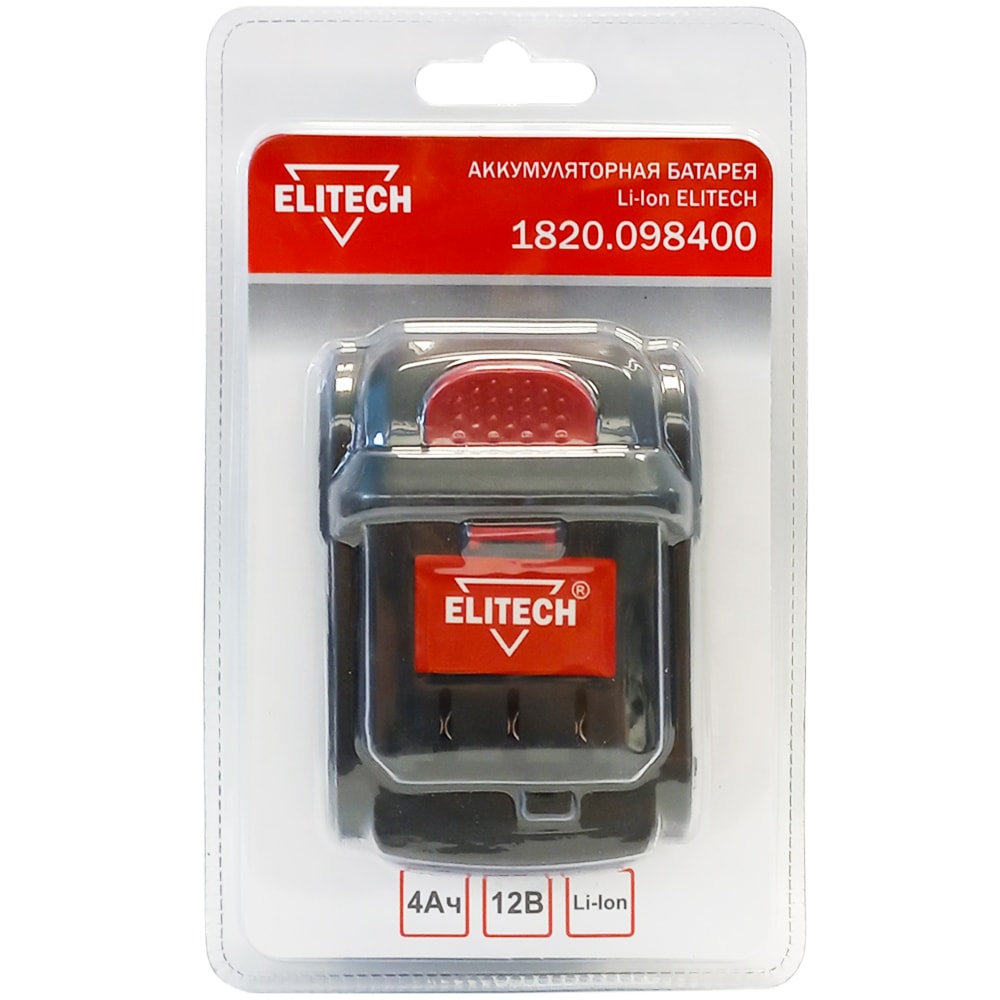 Аккумулятор 12V 4.0 Ah Li-Ion (1 шт) ELITECH (1820.098400), фото 8