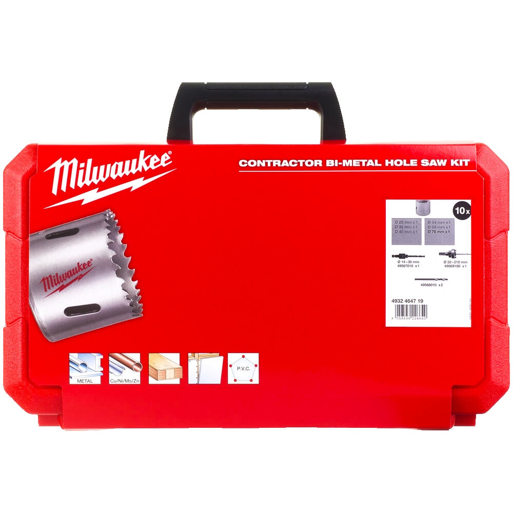 Набор коронок по дереву 25-76 мм (6 шт) Bi-Metal Contractor Milwaukee (4932464719), фото 2