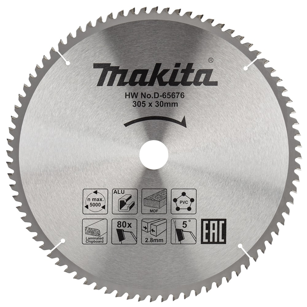 Диск пильный 305x2,8х30 мм Z80 по алюминию, MAKITA, фото 2