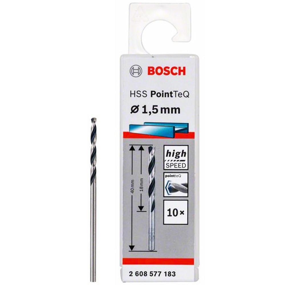 Сверло по металлу HSS PointTeQ 1,5 мм (10 шт), BOSCH