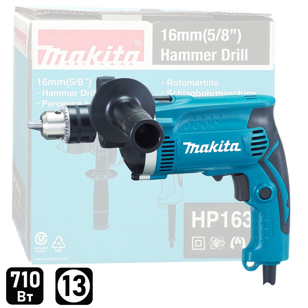 Дрель ударная HP1630 (710 Вт / ЗП_1,5-13мм / Коробка), MAKITA