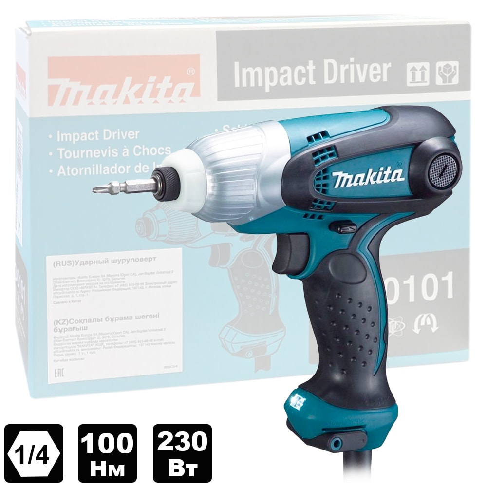 Шуруповерт электрический TD0101F (ударный / 100 Nm), MAKITA